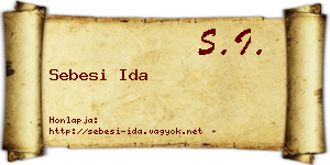 Sebesi Ida névjegykártya